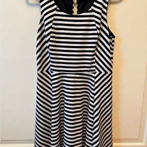 Express Black and White Striped Sleeveless Dress